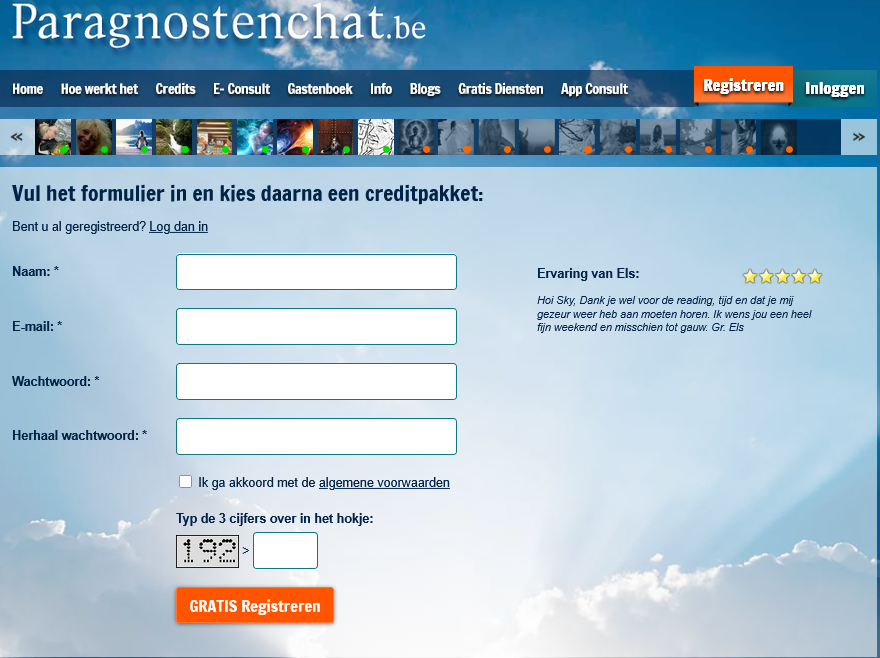 Registreren Paragnostenchat Belgje